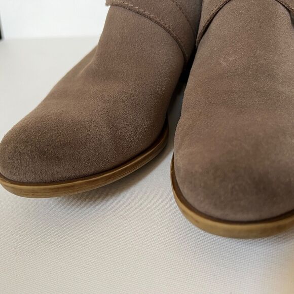 Lucky Brand Boots Size 8M/38 Taupe Tan Bellisa Ankle Booties Suede Buckle - Picture 8 of 12